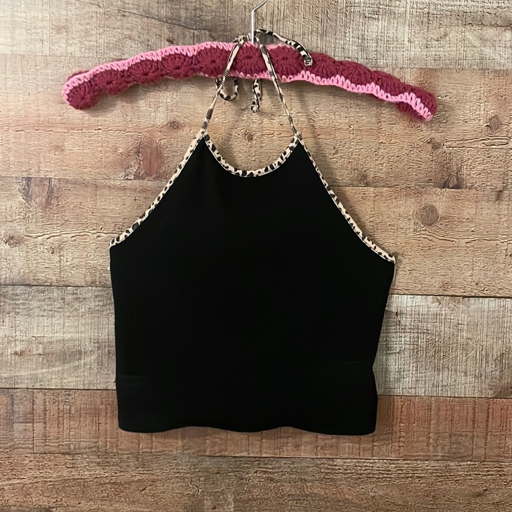 Brandy Melville Cheetah Halter Crop Top